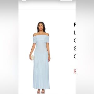 Elegant Off-Shoulder Light Blue Maxi Dress